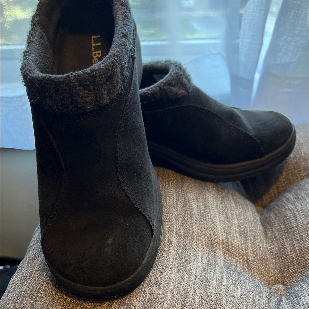 L.L. Bean Black Suede Slip-On Footwear